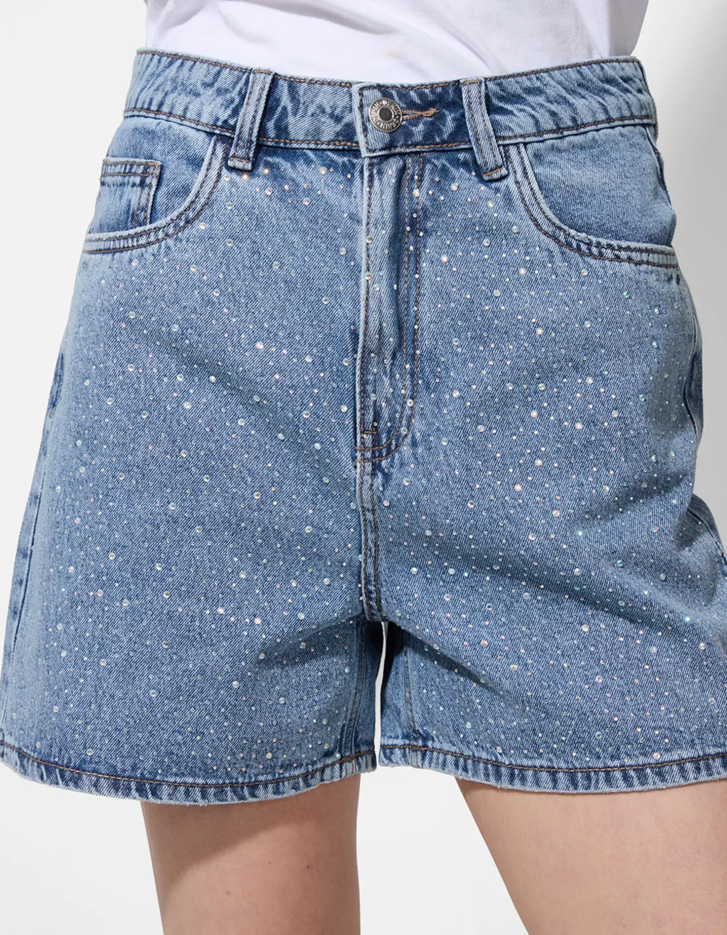 Short - Hoge taille - blauw