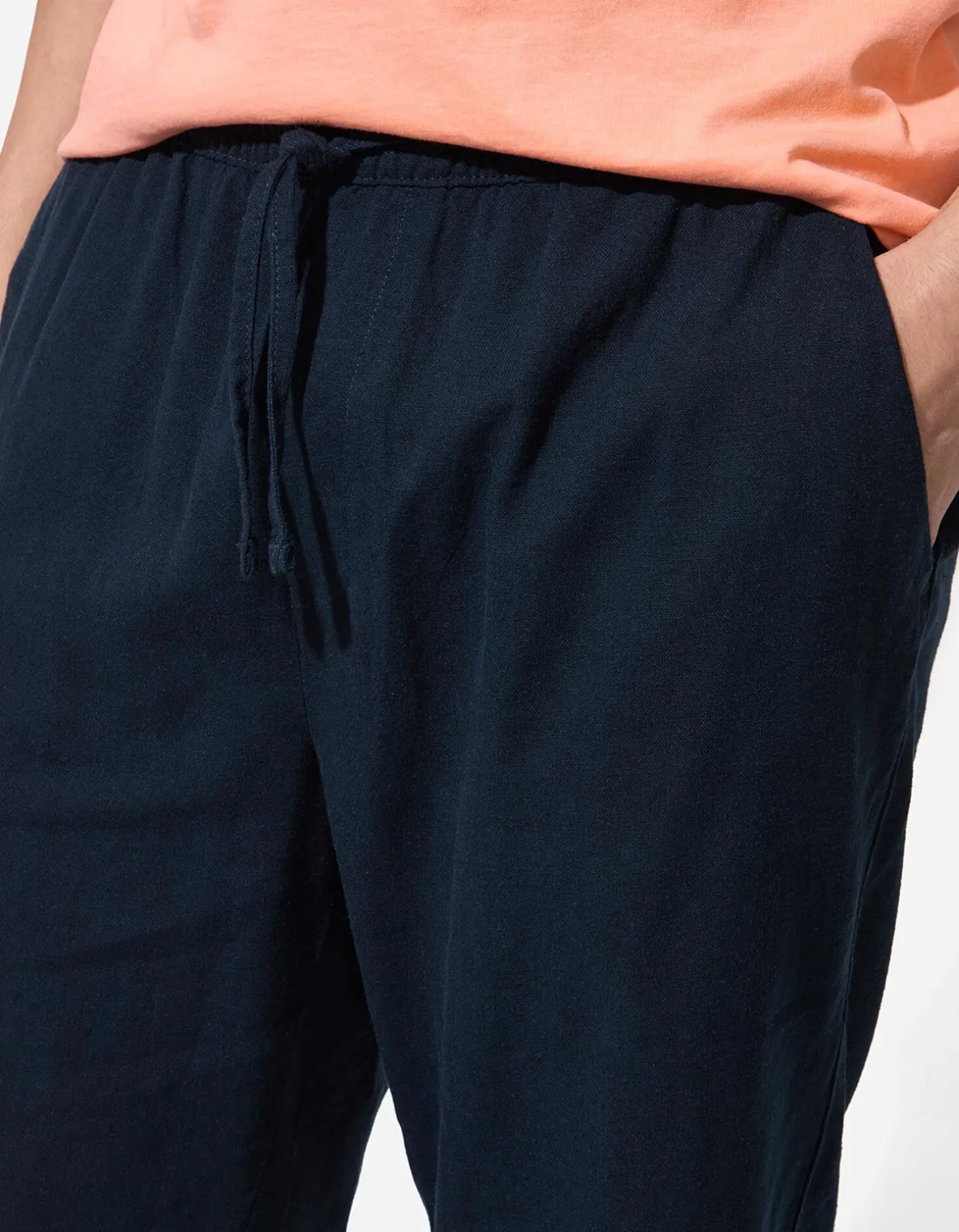 Short - Linnenmix - donkerblauw