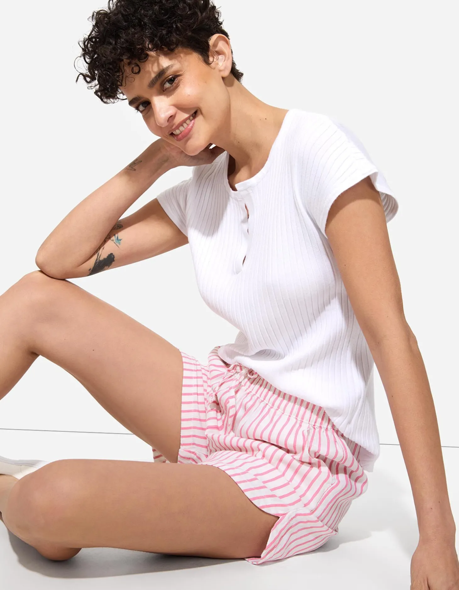 Short - Linnenmix - wit