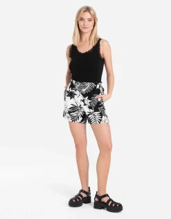 Short - Linnenmix - zwart