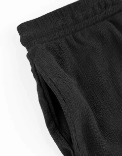 Short - Materiaalmix - zwart