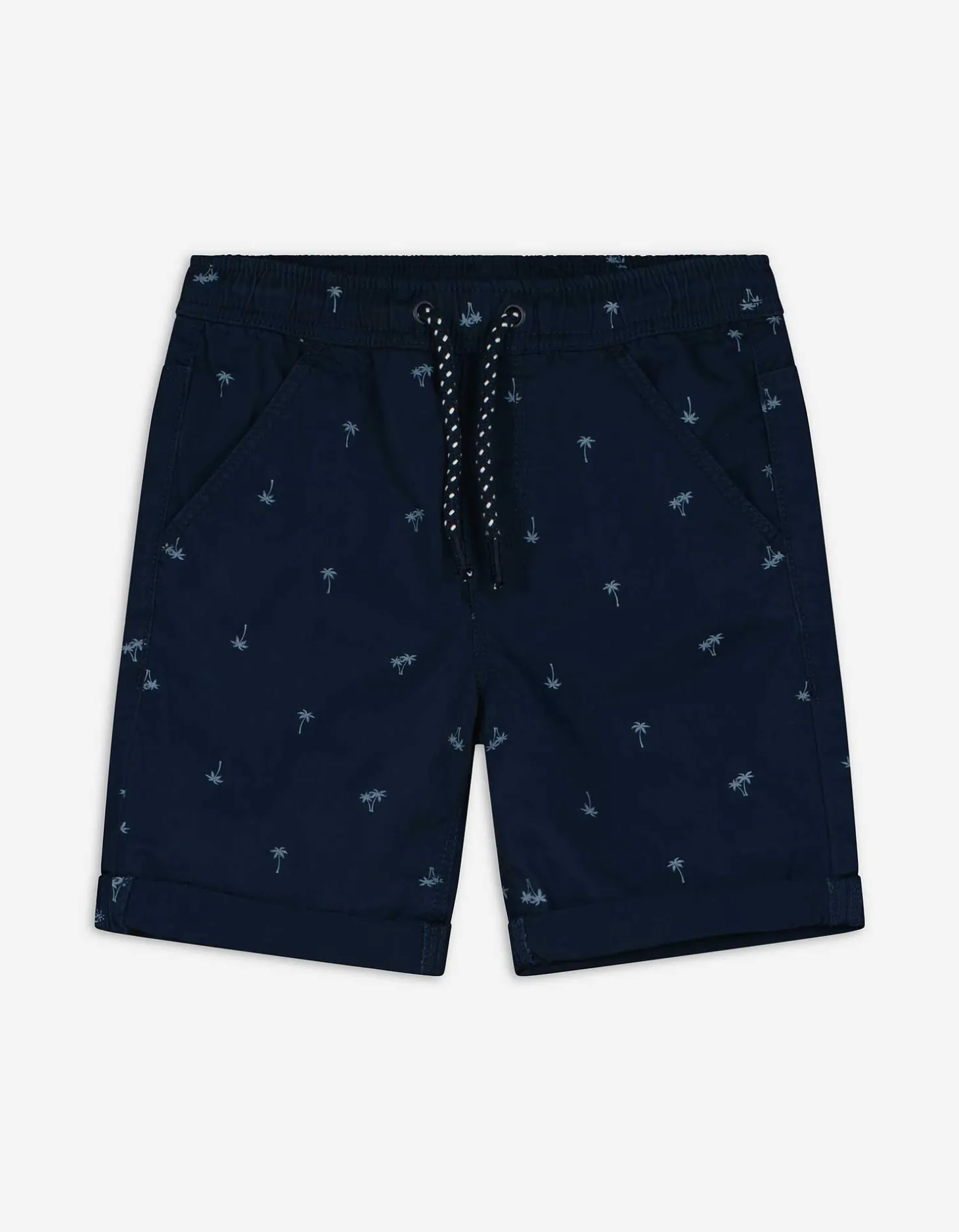 Short - Motief all-over - donkerblauw