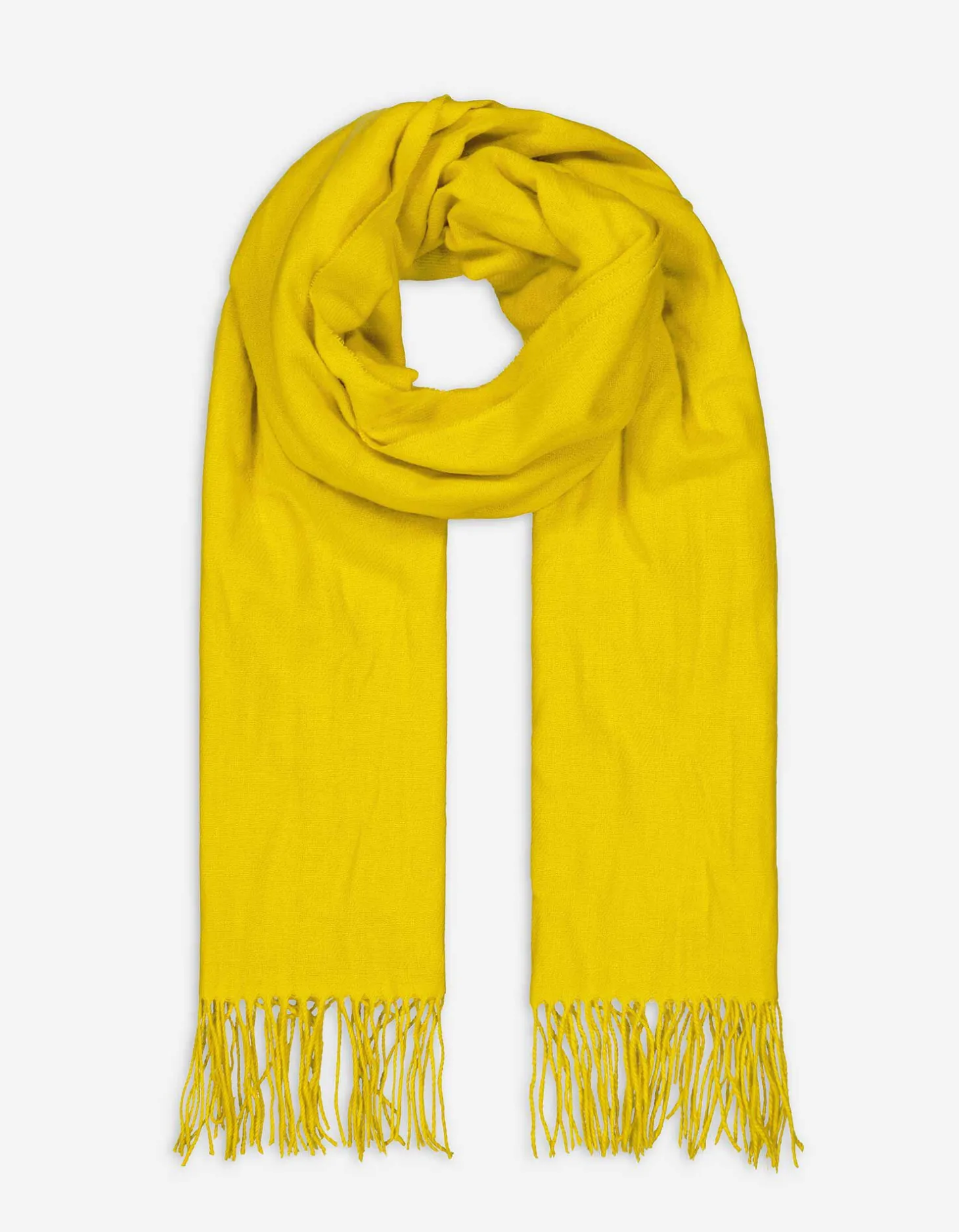 Sjaal - Wol look - geel