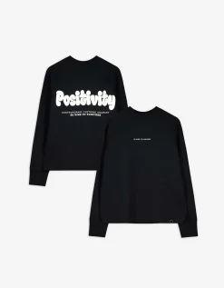 Sweatshirt - Afdrukken achteraan - zwart