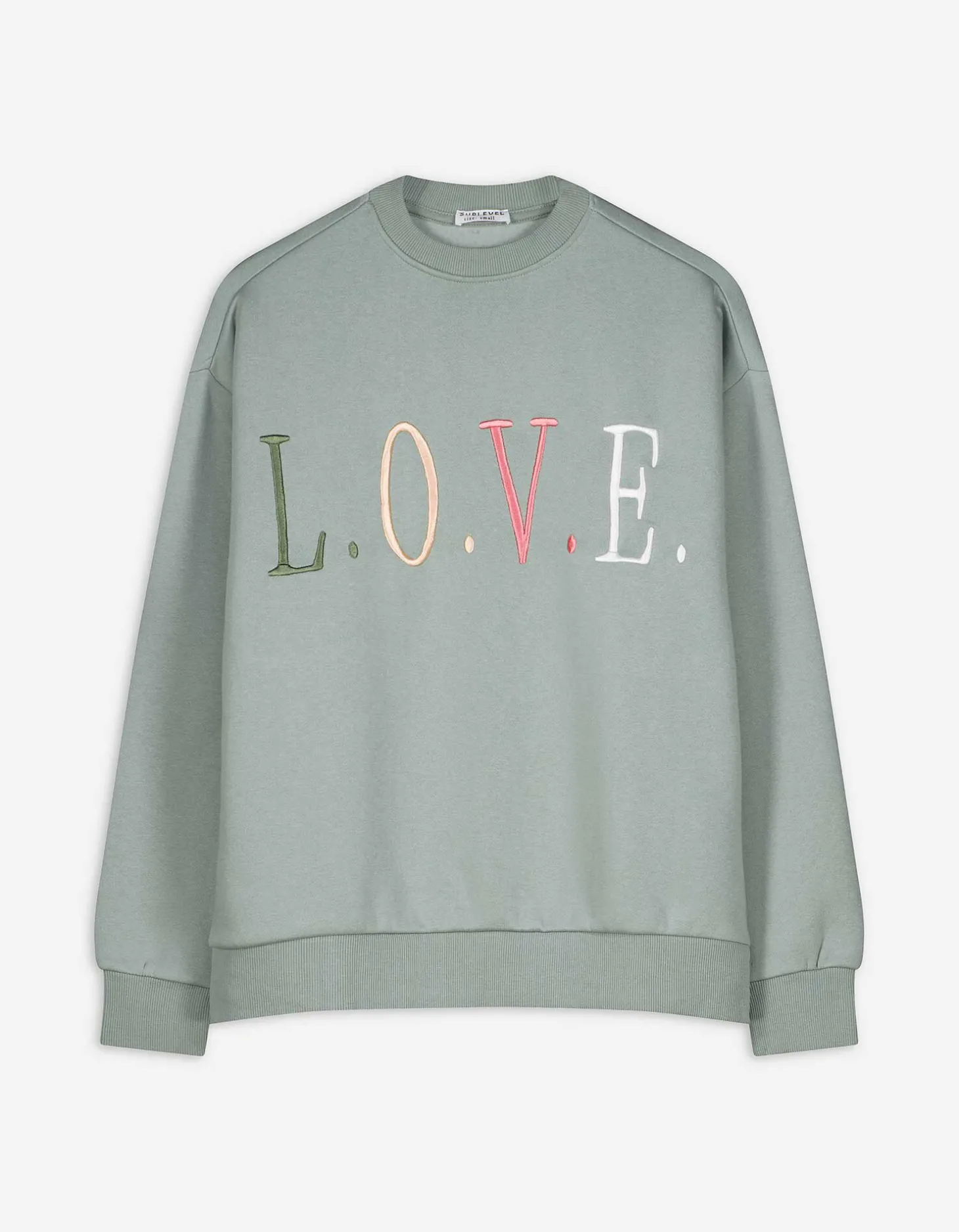 Sweatshirt - Borduursel - lichtgroen