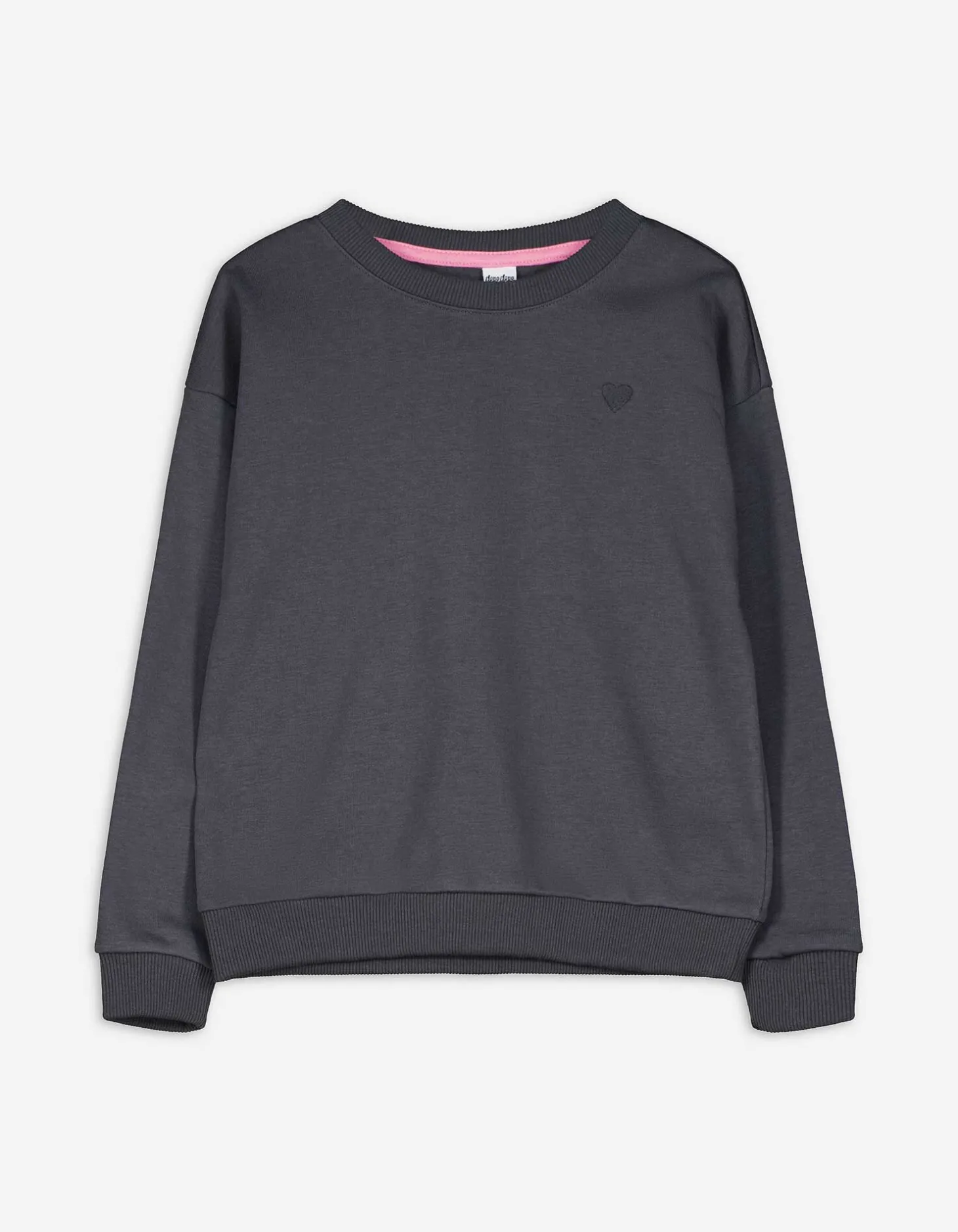 Sweatshirt - Borduursels - donkergrijs