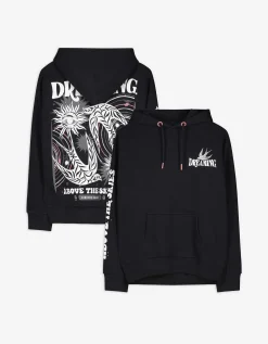 Sweatshirt - Print op rug - zwart