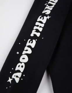 Sweatshirt - Print op rug - zwart