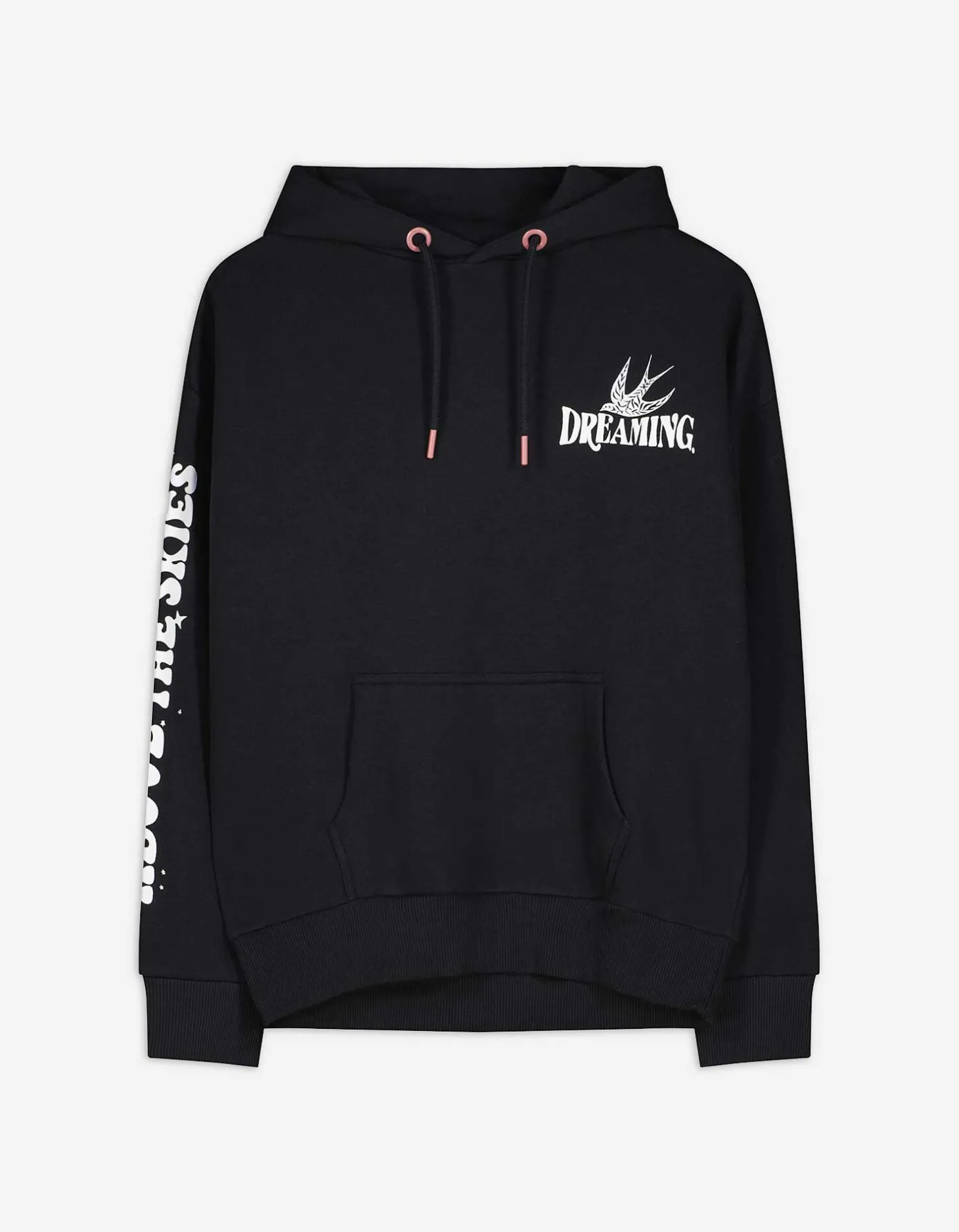 Sweatshirt - Print op rug - zwart