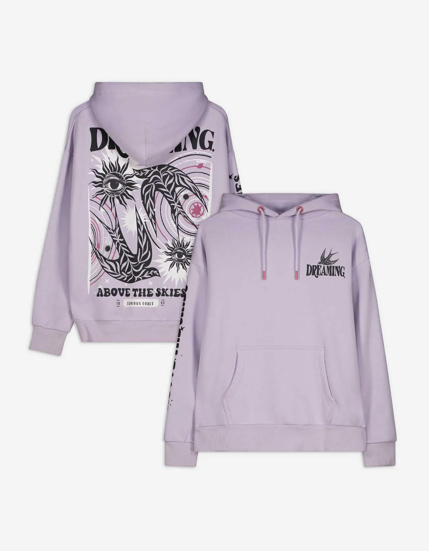 Sweatshirt - Print op rug - lila
