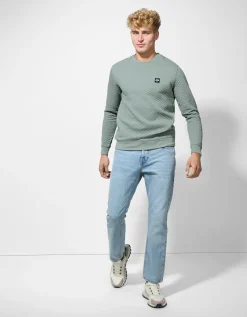Sweatshirt - Ronde hals - turkoois