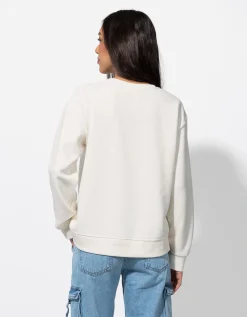 Sweatshirt - Siersteentjes - wit