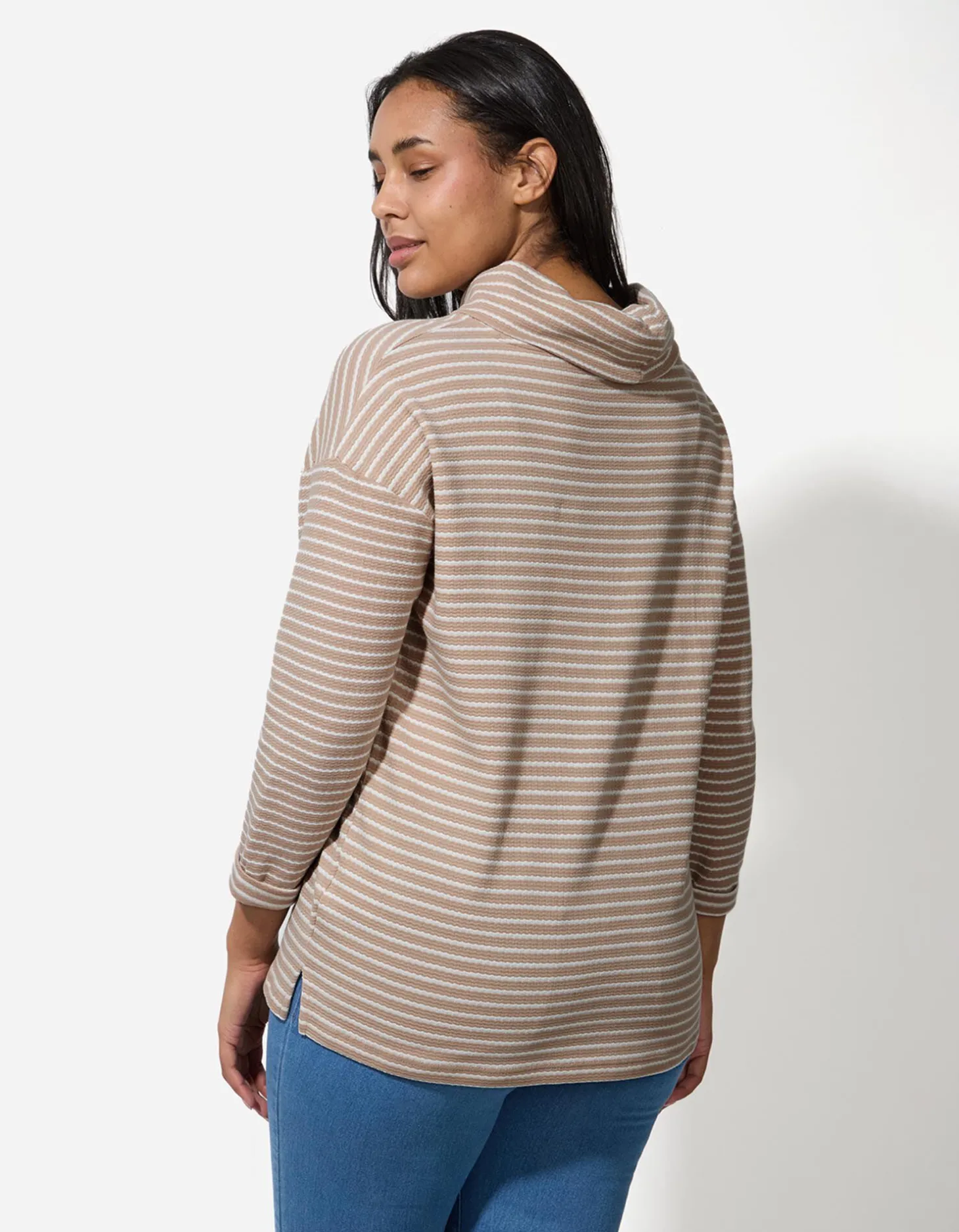 Sweatshirt - Strepen - beige