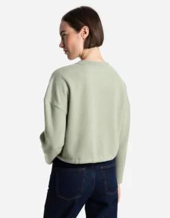 Sweatshirt - Tunnelkoord in de zoom - groen