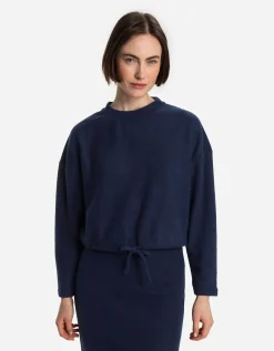 Sweatshirt - Tunnelkoord in de zoom - donkerblauw