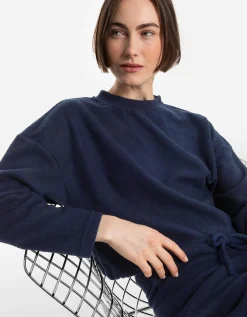 Sweatshirt - Tunnelkoord in de zoom - donkerblauw
