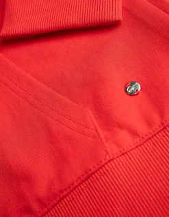 Sweatvest - Capuchon met tunnelkoord - rood