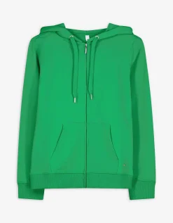 Sweatvest - Capuchon met tunnelkoord - groen