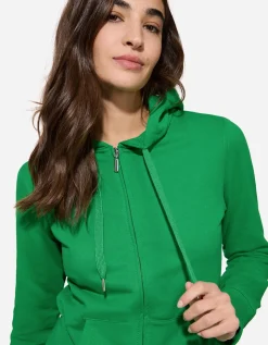 Sweatvest - Capuchon met tunnelkoord - groen