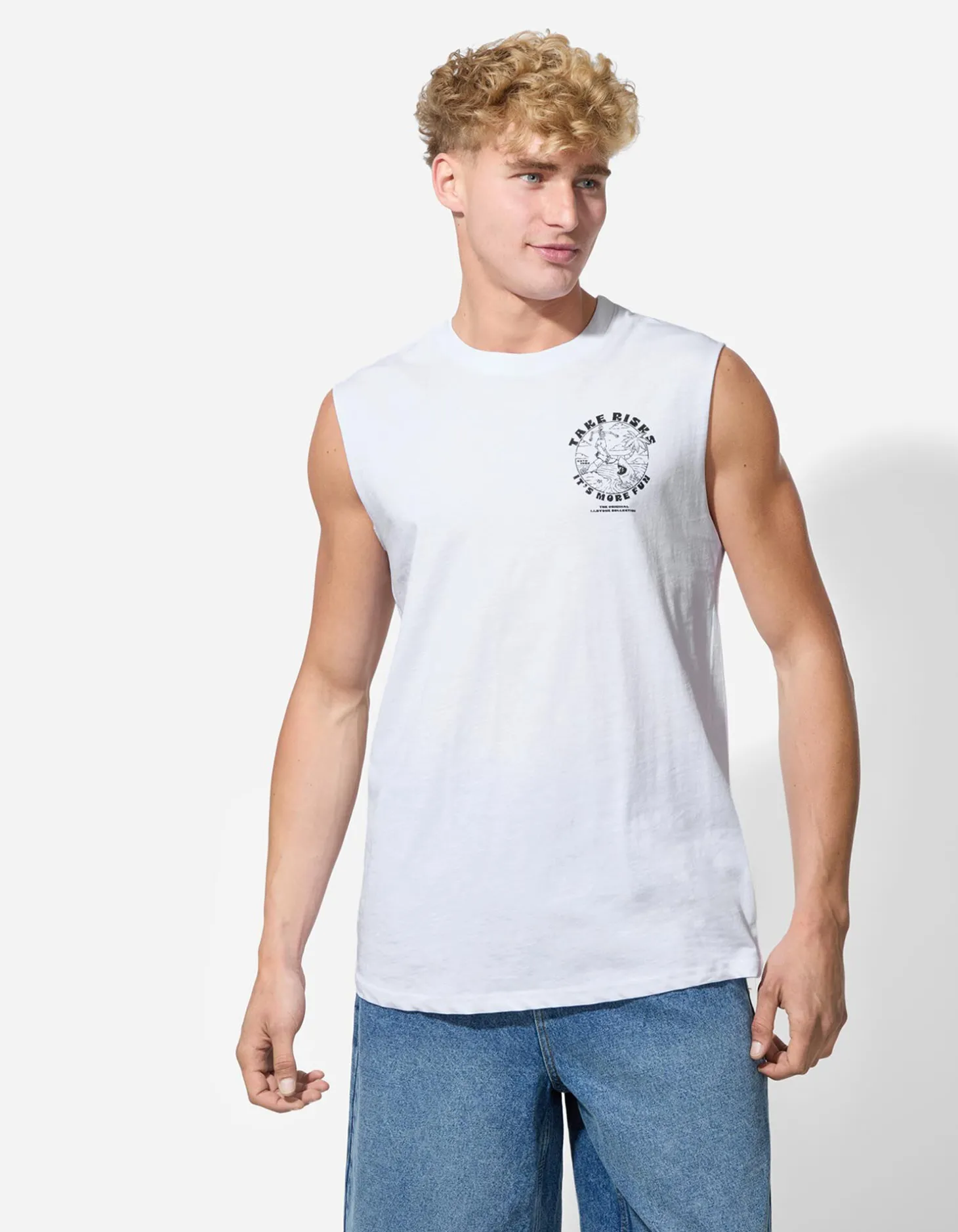 Tanktop - Afdrukken achteraan - wit