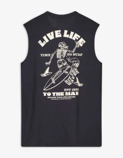 Tanktop - Afdrukken achteraan - donkerblauw