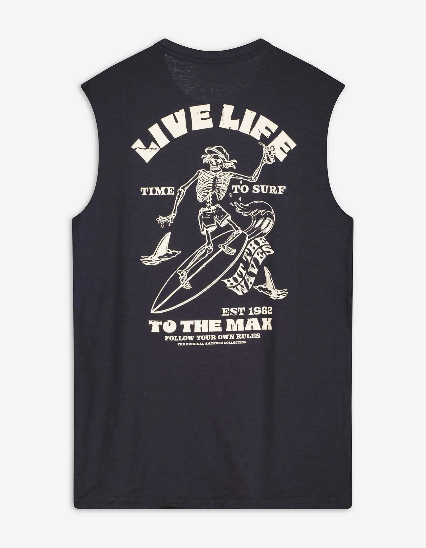 Tanktop - Afdrukken achteraan - donkerblauw