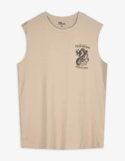 Tanktop - Afdrukken achteraan - beige