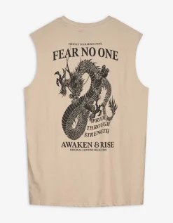Tanktop - Afdrukken achteraan - beige