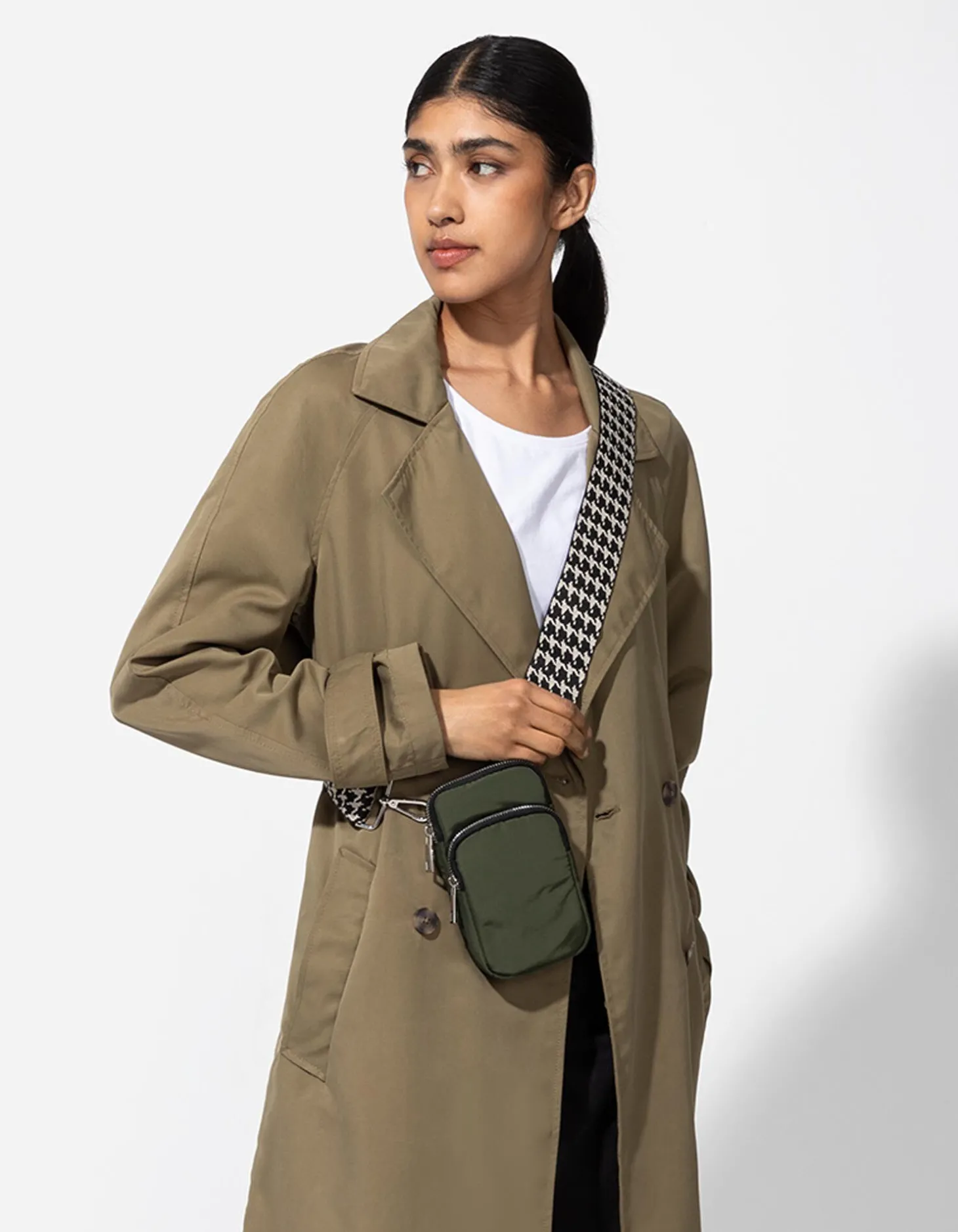 Tas riem - Pied-de-poule - zwart