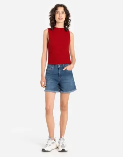Top - Gekreukte look - donkerrood