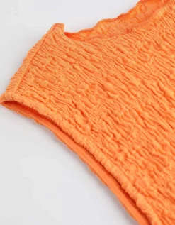 Top - Gekreukte look - oranje