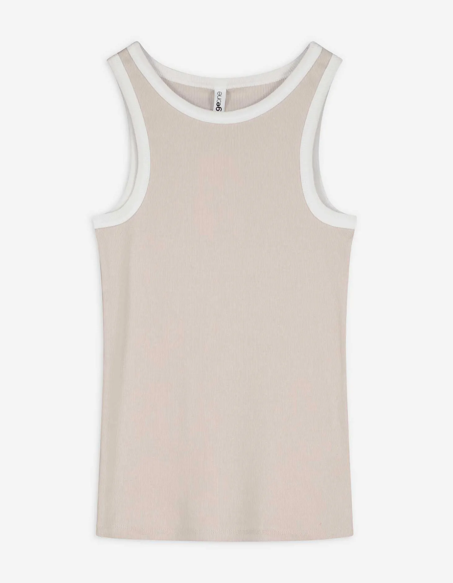 Top - Geribde structuur - beige