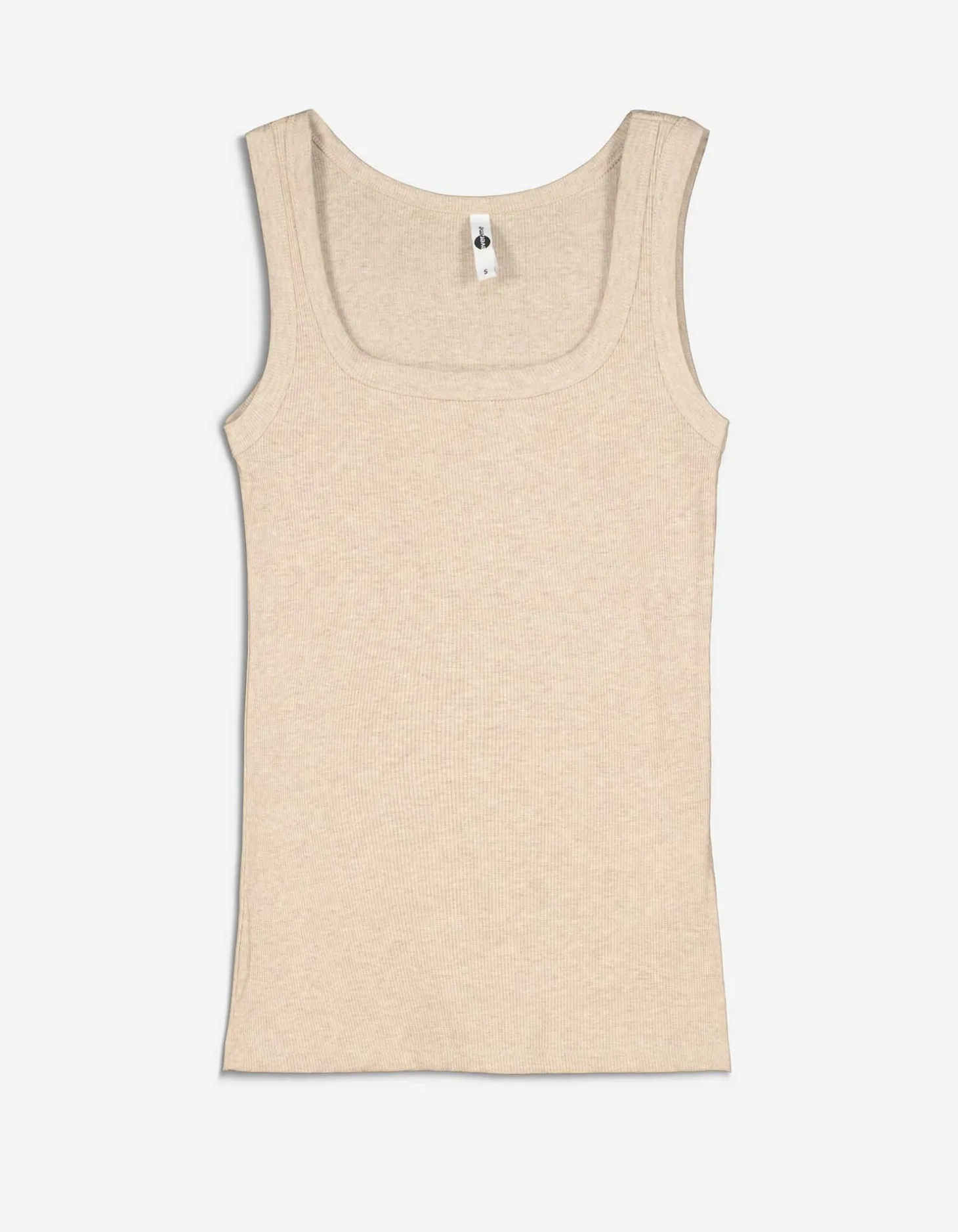 Top - Geribde structuur - beige