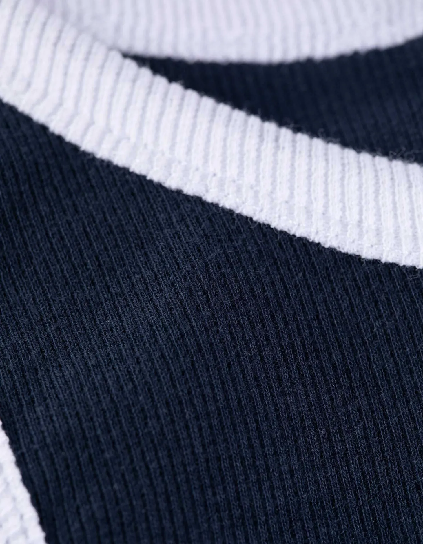 Top - Geribde structuur - donkerblauw