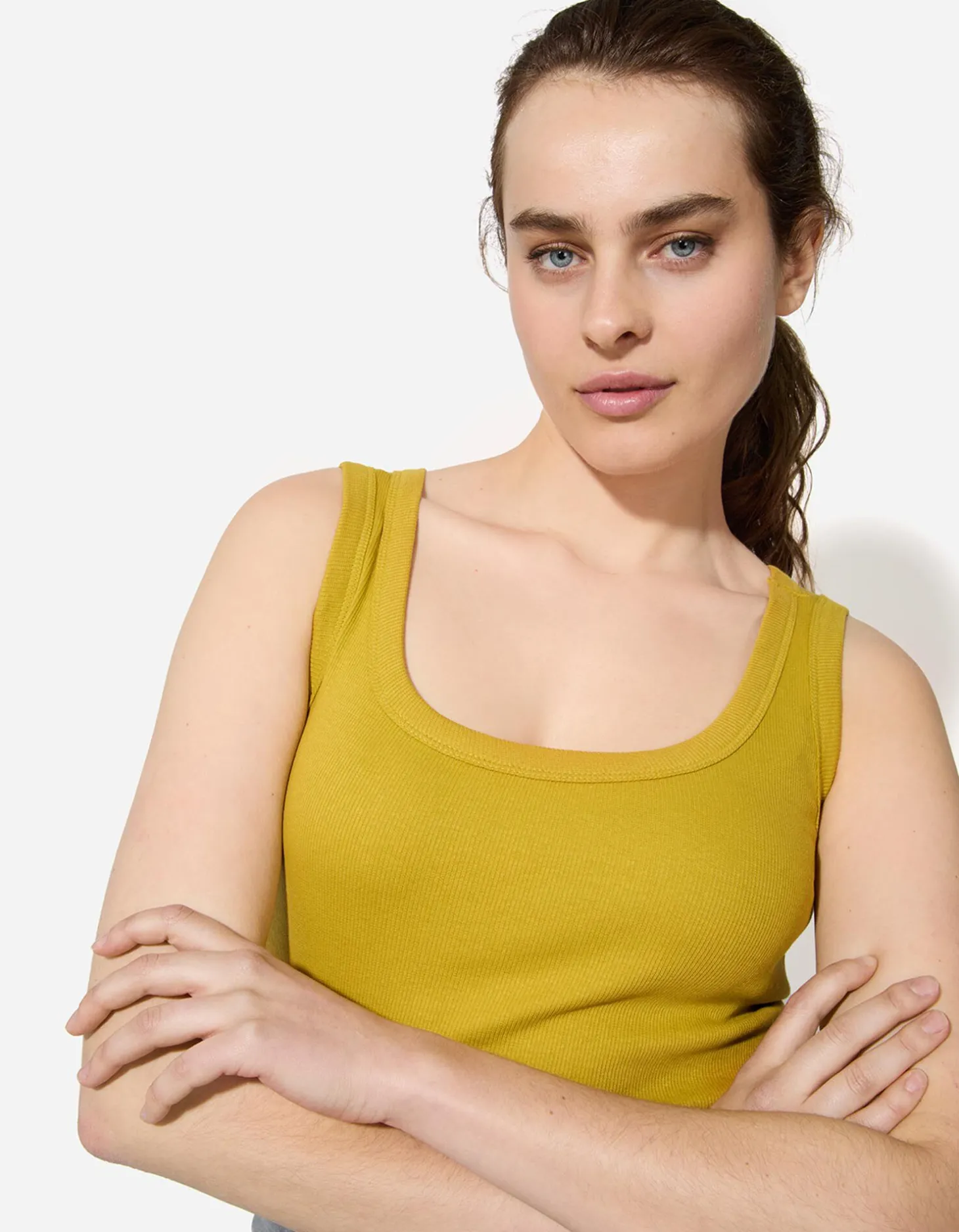 Top - Geribde structuur - groen