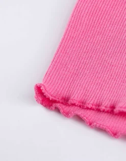 Top - Geribde structuur - pink