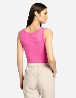 Top - Geribde structuur - pink