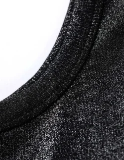 Top - Glitterprint - zwart