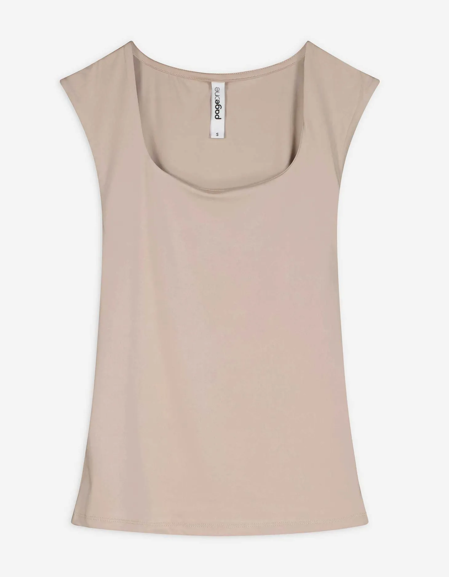 Top - Hoekige hals - beige