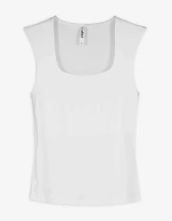 Top - Hoekige hals - wit