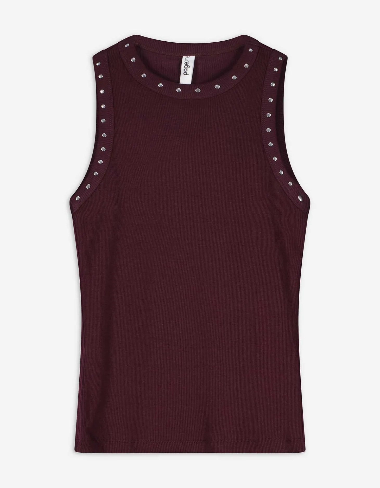 Top - Met studs - donkerlila