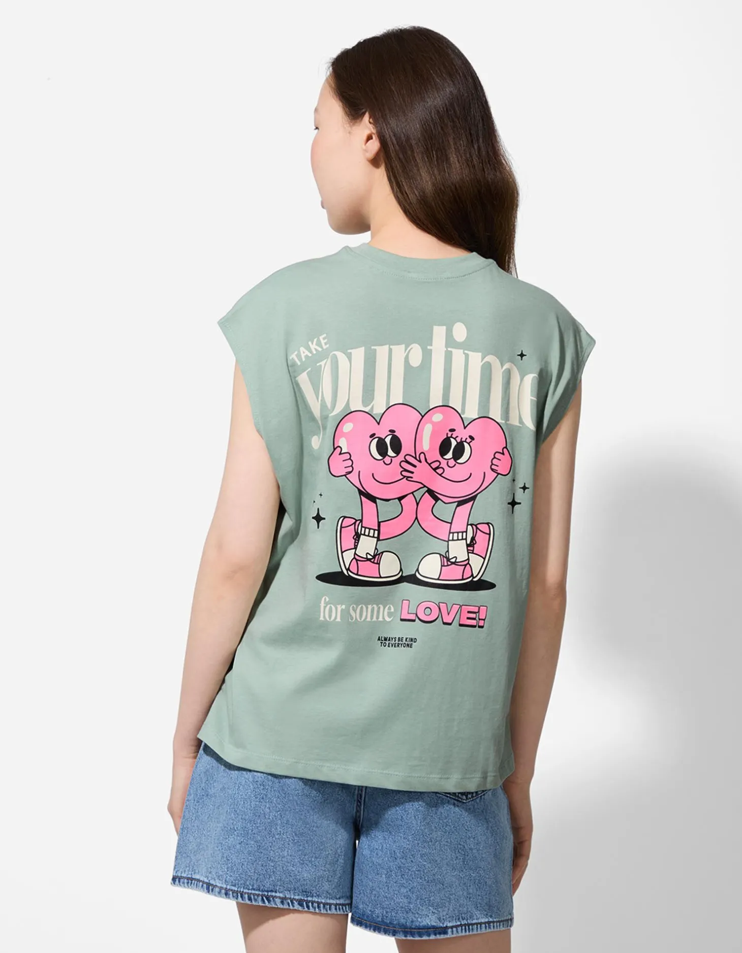 Top - Oversized schouders - lichtgroen