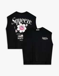 Top - Oversized schouders - zwart