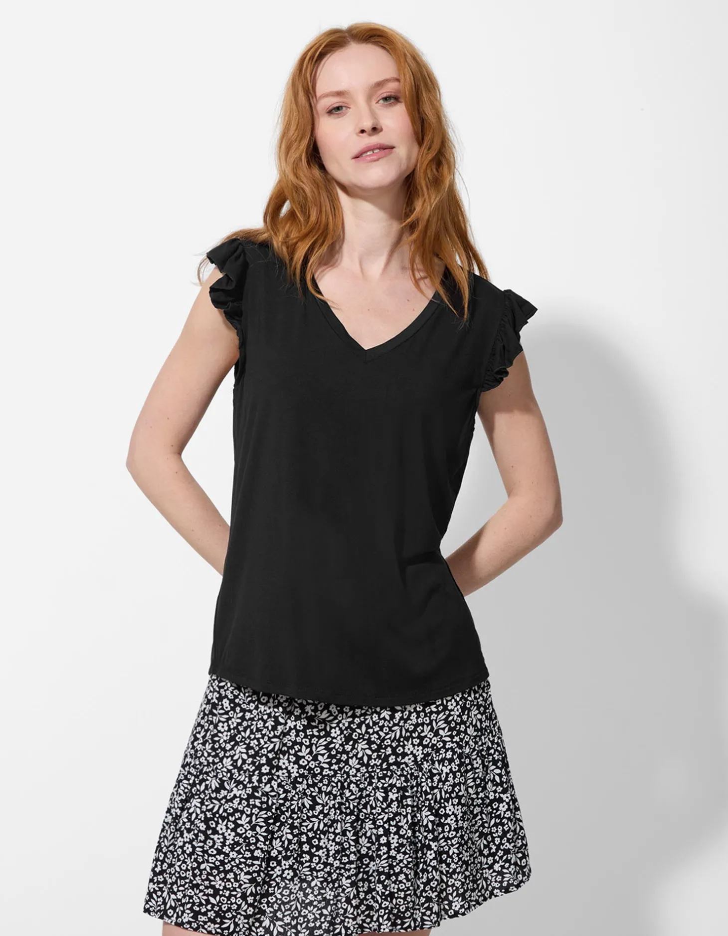 Top - Viscose - zwart