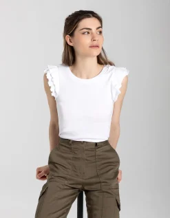 Top - Volants - wit
