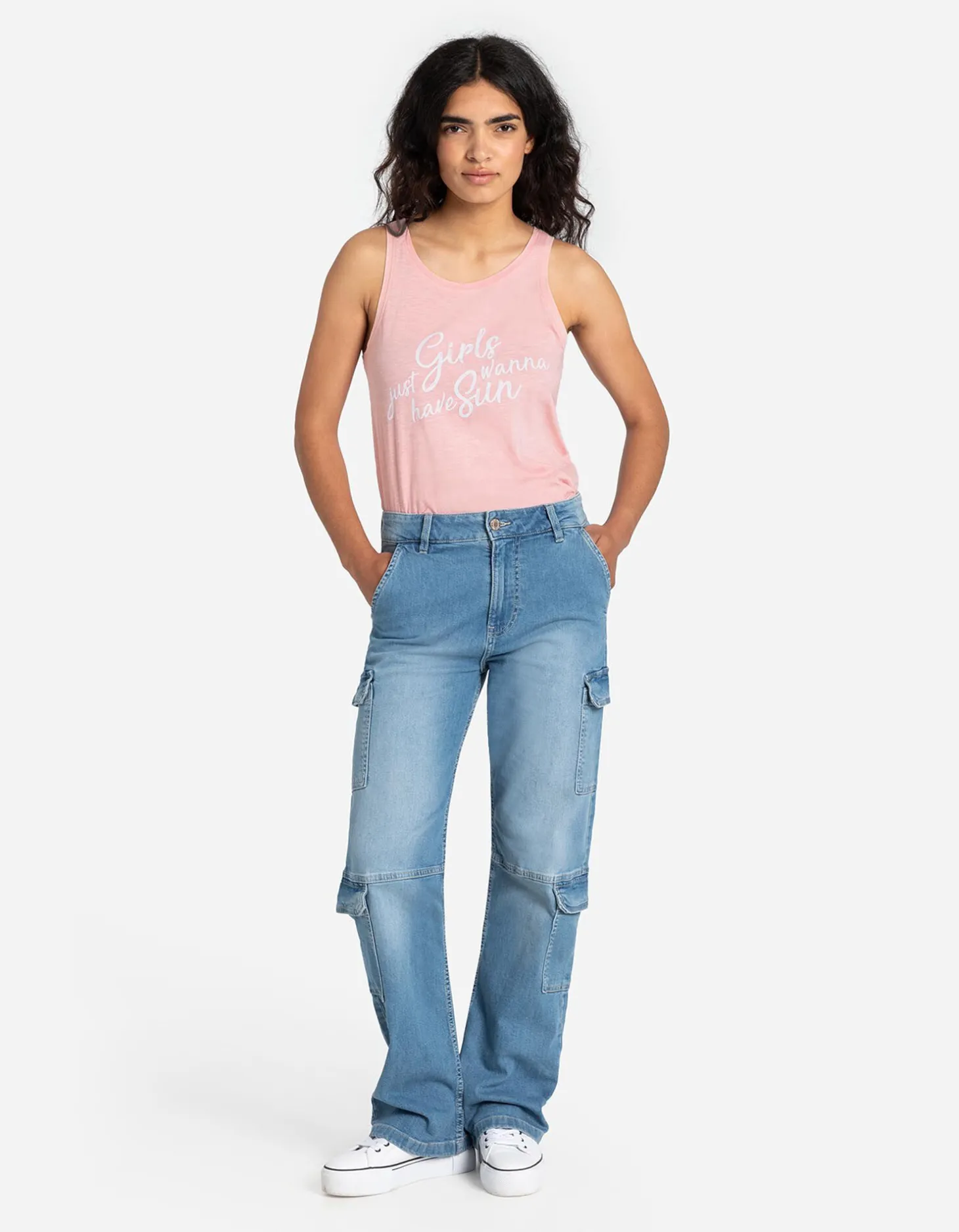 Top - Vooropdruk - roze