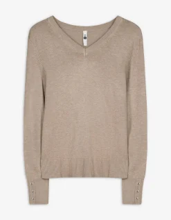 Trui - Gem&ecirc;leerd - beige