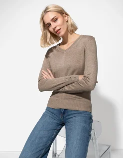 Trui - Gem&ecirc;leerd - beige