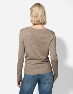 Trui - Gem&ecirc;leerd - beige
