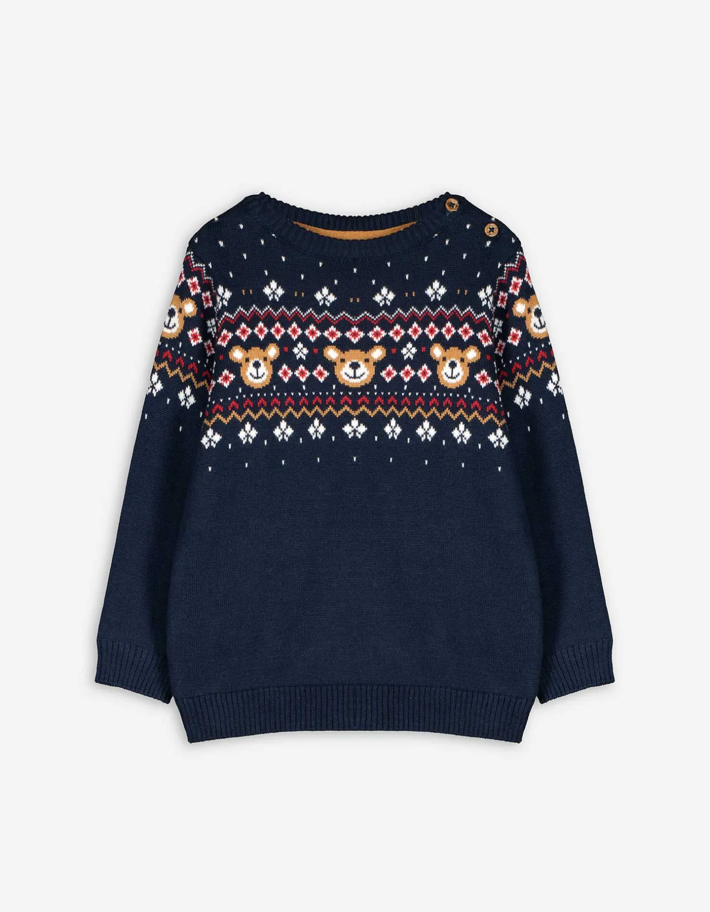 Trui - Knoopsluiting - donkerblauw